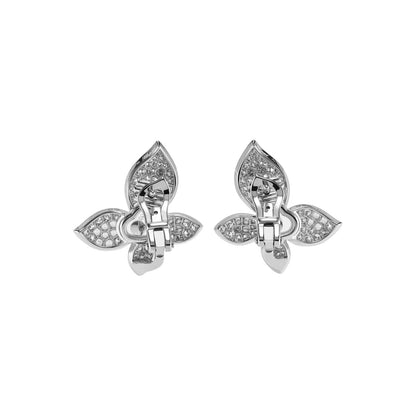 Chopard Happy Diamonds earrings in 18k ethical white gold with moving diamonds view 4
