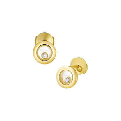 Chopard Happy Diamonds earrings in 18k ethical yellow gold with moving diamonds