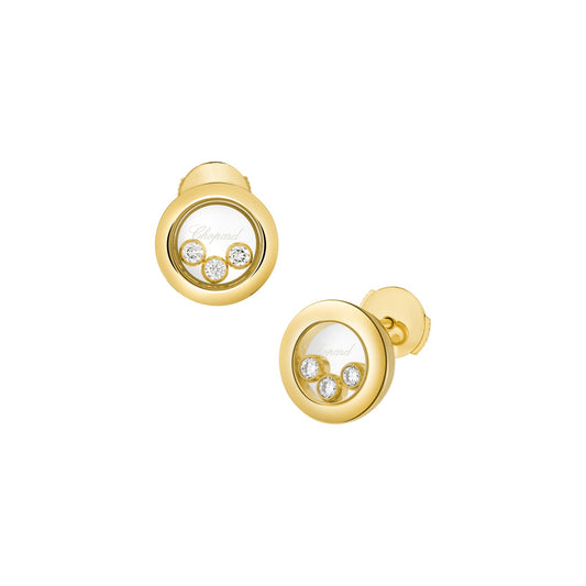 Chopard Happy Diamonds earrings in 18k ethical yellow gold with moving diamonds