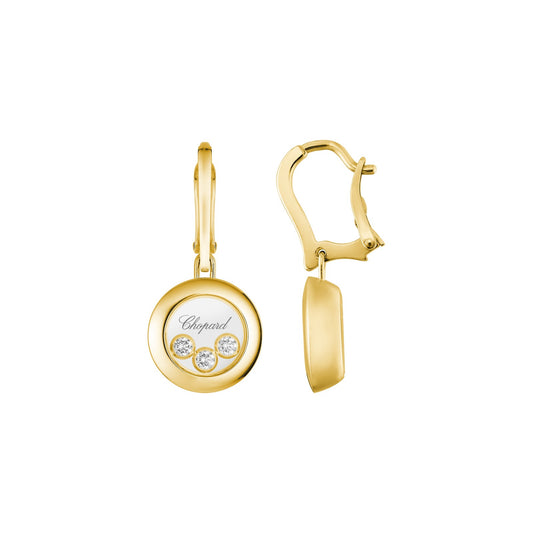 Chopard Happy Diamonds earrings in 18k ethical yellow gold view 2