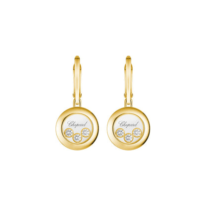 Chopard Happy Diamonds earrings in 18k ethical yellow gold view 3