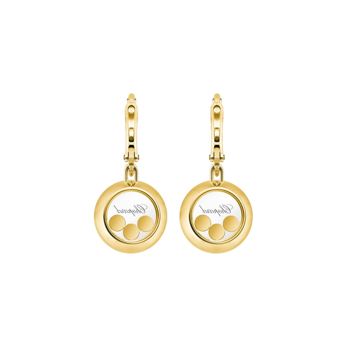 Chopard Happy Diamonds earrings in 18k ethical yellow gold view 4