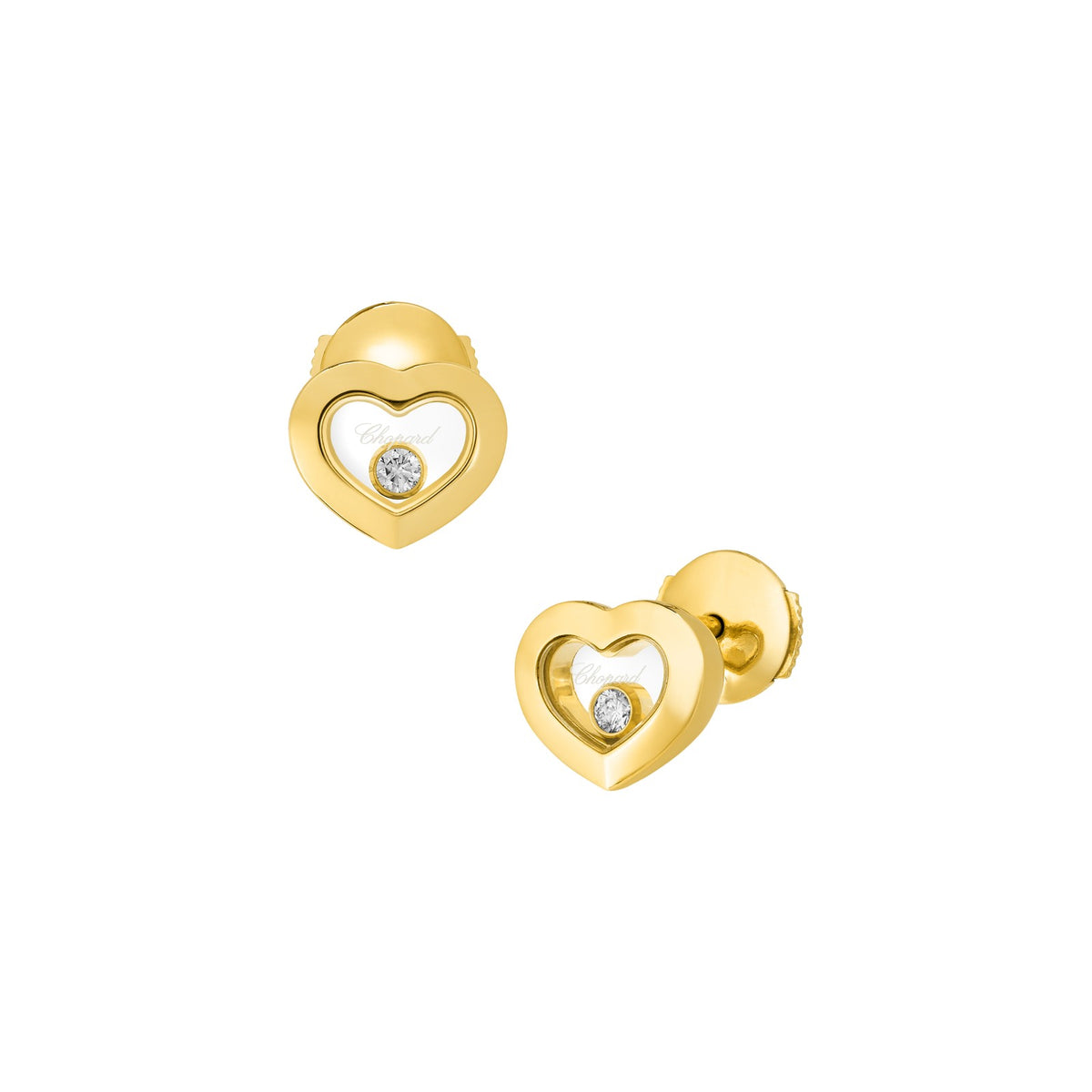 Chopard Happy Diamonds earrings in 18k ethical yellow gold with moving diamonds