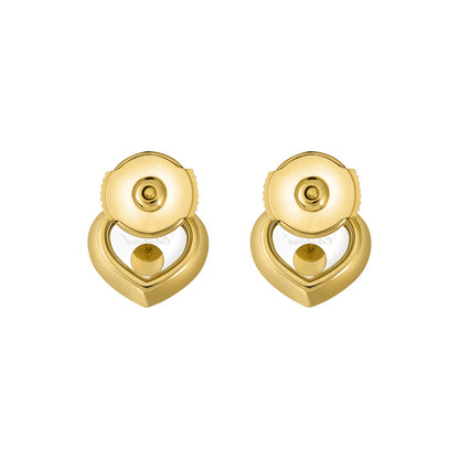 Chopard Happy Diamonds earrings in 18k ethical yellow gold with moving diamonds view 4