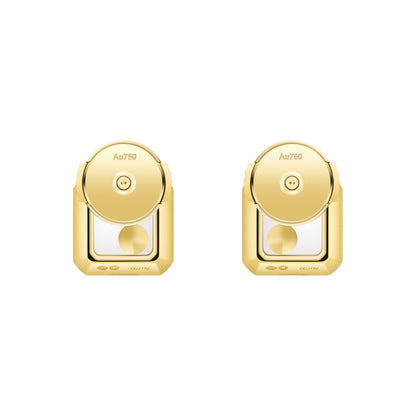 Chopard Happy Diamonds earrings in 18k ethical yellow gold with moving diamonds view 4