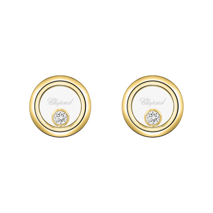 Chopard Happy Diamonds earrings in 18k ethical yellow gold view 3