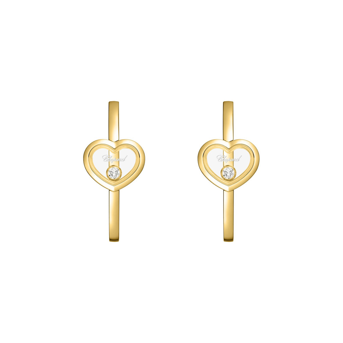 Chopard Happy Diamonds earrings in 18k ethical yellow gold view 3