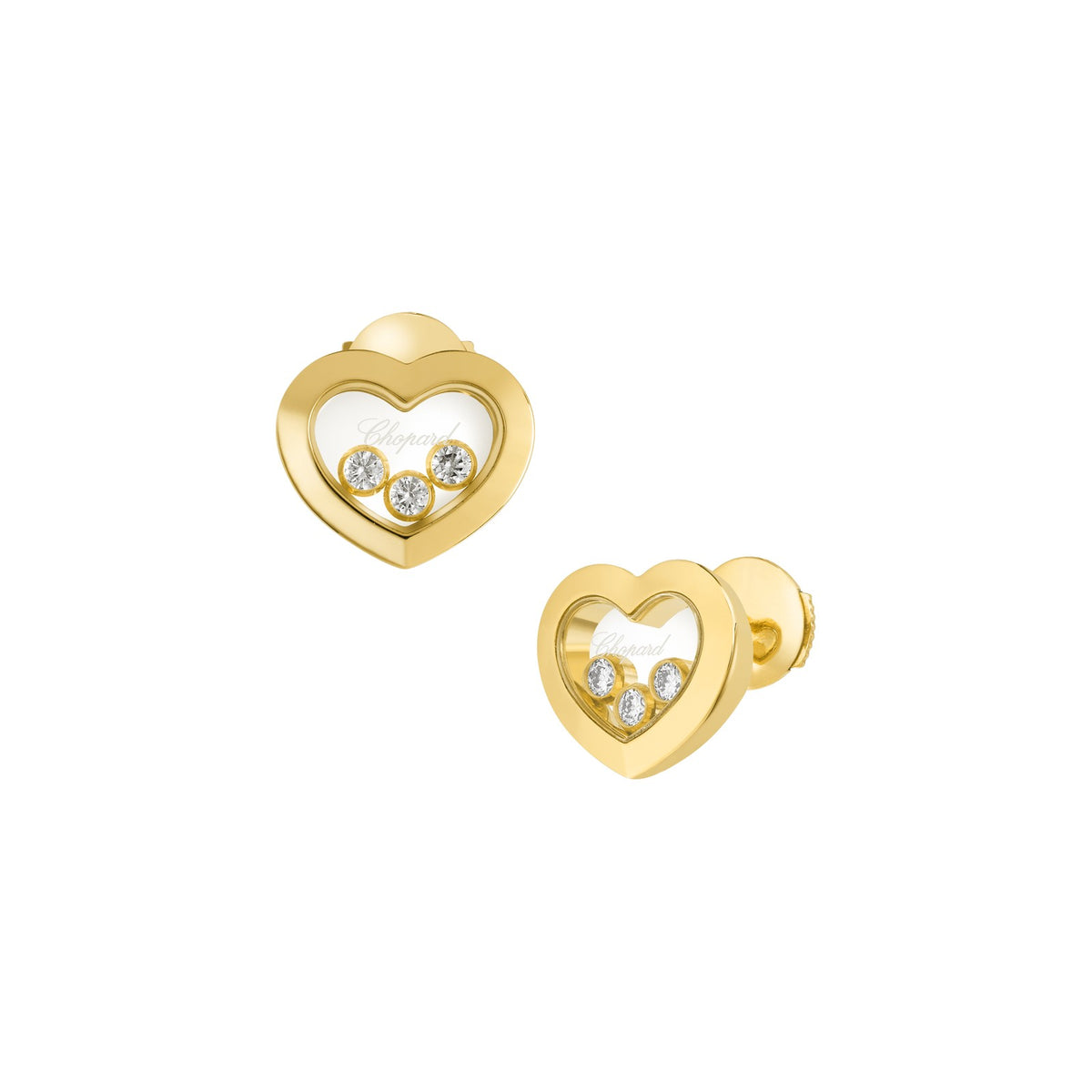 Chopard Happy Diamonds earrings in 18k ethical yellow gold with moving diamonds