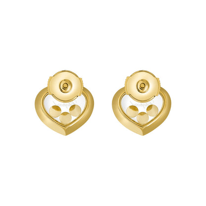 Chopard Happy Diamonds earrings in 18k ethical yellow gold with moving diamonds view 4