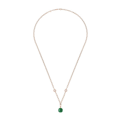 Chopard Happy Diamonds necklace in 18k ethical rose gold with diamonds and agate, view 2