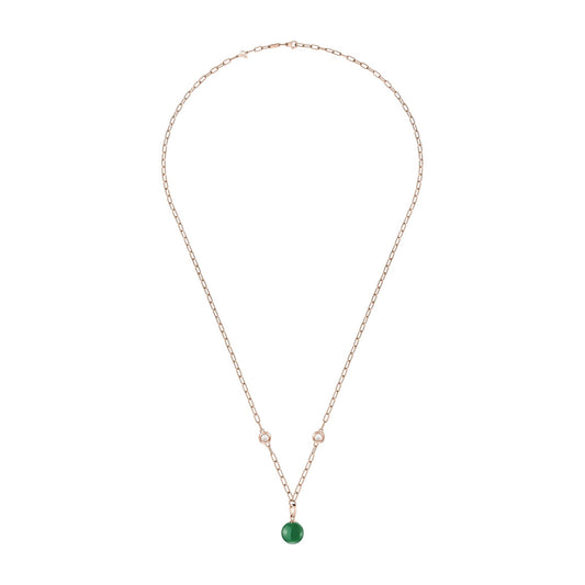 Chopard Happy Diamonds necklace in 18k ethical rose gold with diamonds and agate, view 2