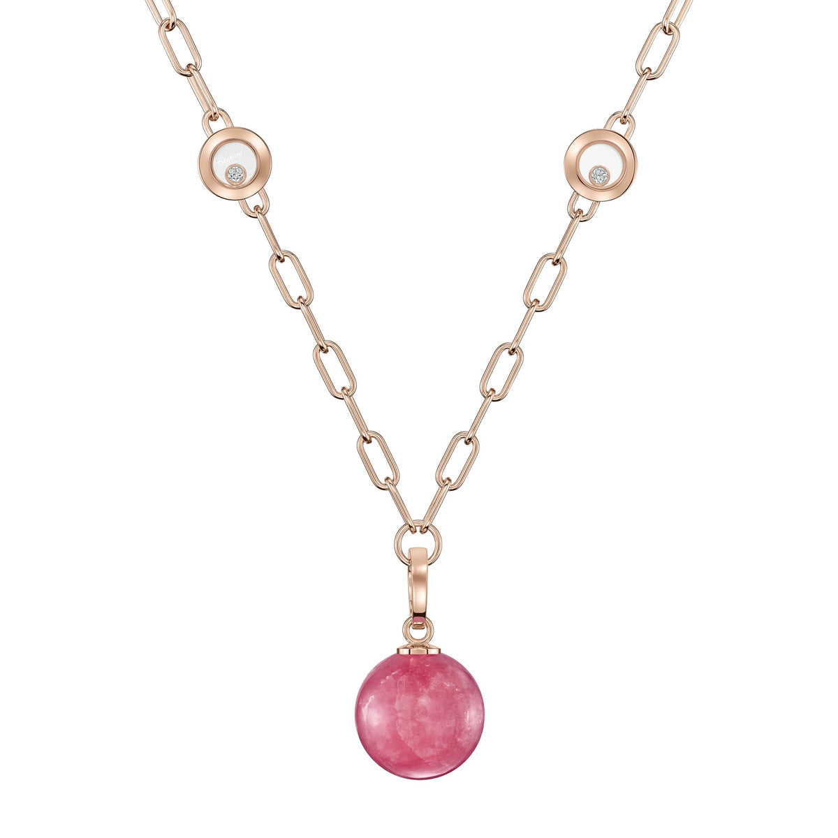 Chopard Happy Diamonds necklace in 18k ethical rose gold with diamonds