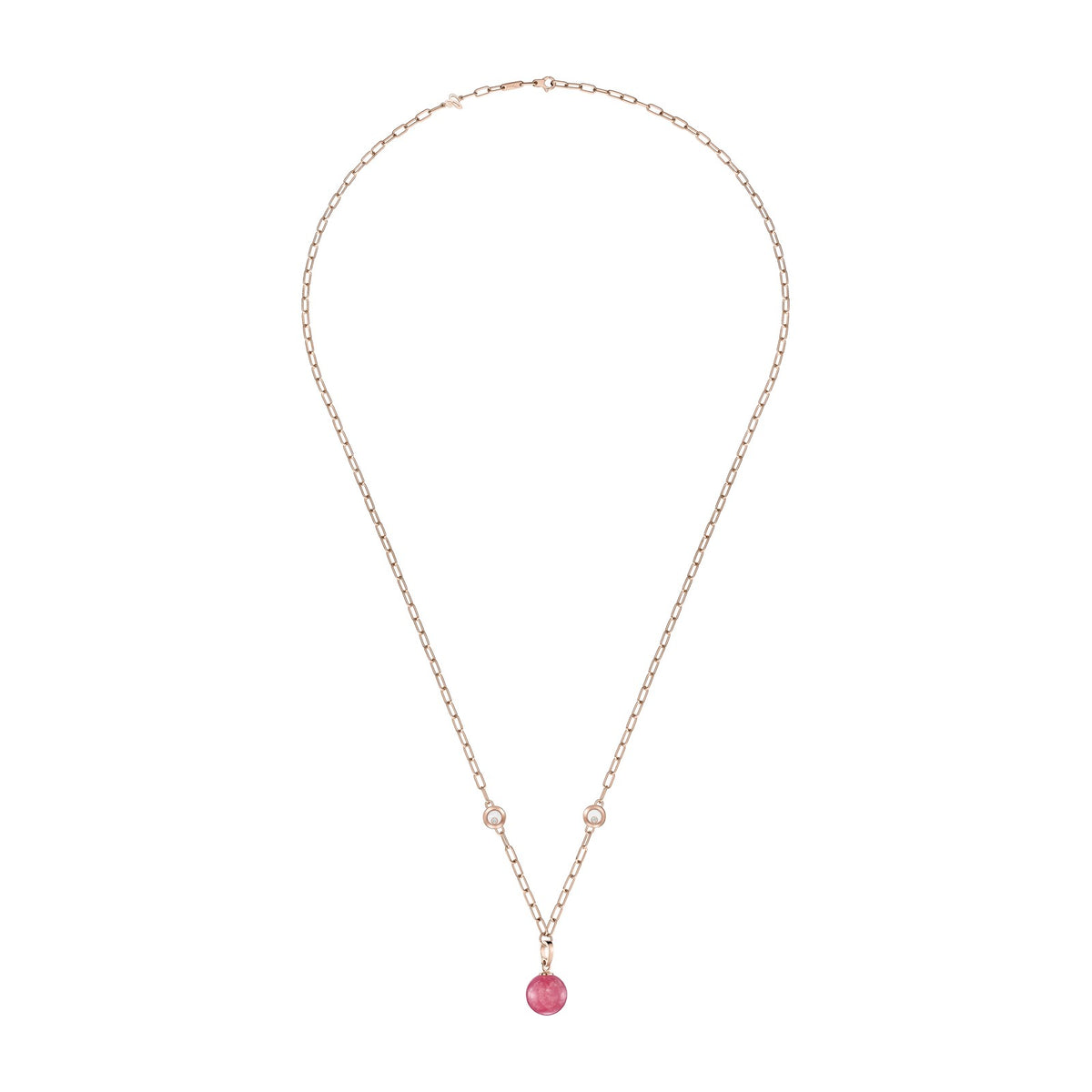 Chopard Happy Diamonds necklace in 18k ethical rose gold with diamonds, view 2