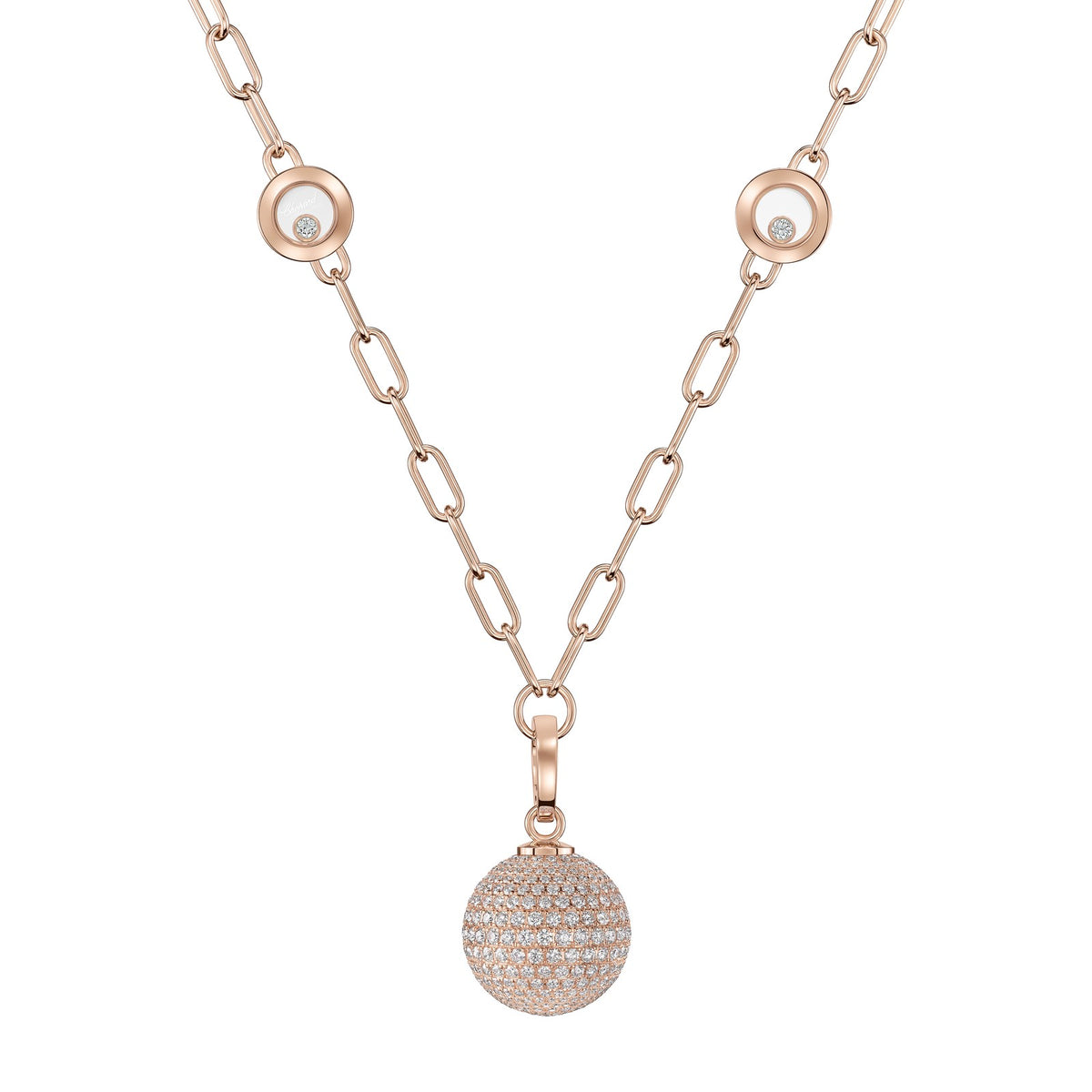 Chopard Happy Diamonds necklace in 18k ethical rose gold with diamonds