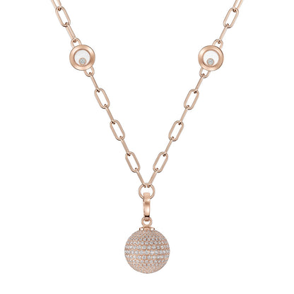 Chopard Happy Diamonds necklace in 18k ethical rose gold with diamonds