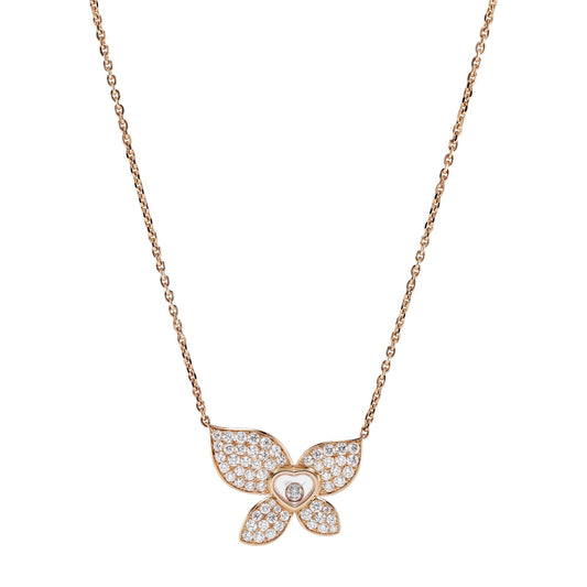 Chopard Happy Diamonds necklace in 18k ethical rose gold with moving diamonds