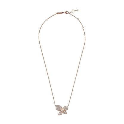 Chopard Happy Diamonds necklace in 18k ethical rose gold with moving diamonds view 3