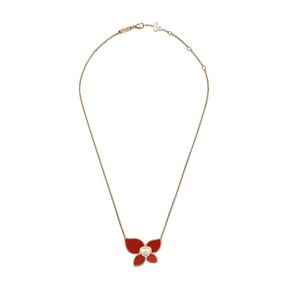 Chopard Happy Diamonds necklace in 18k ethical rose gold with moving diamonds and carnelian view 3