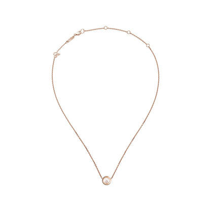 Chopard Happy Diamonds necklace in 18k ethical rose gold with moving diamonds view 3