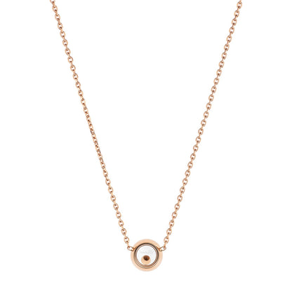 Chopard Happy Diamonds necklace in 18k ethical rose gold with moving diamonds view 4