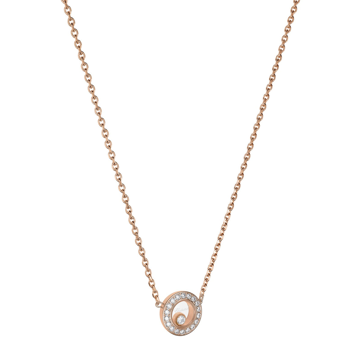 Chopard Happy Diamonds necklace in 18k ethical rose gold view 2