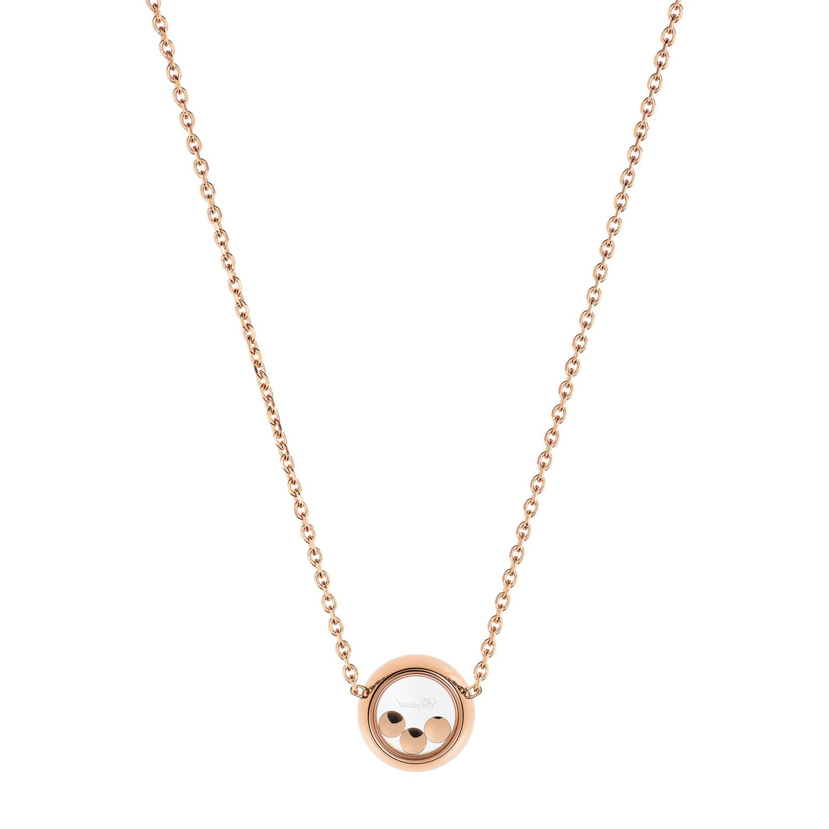Chopard Happy Diamonds necklace in 18k ethical rose gold view 4
