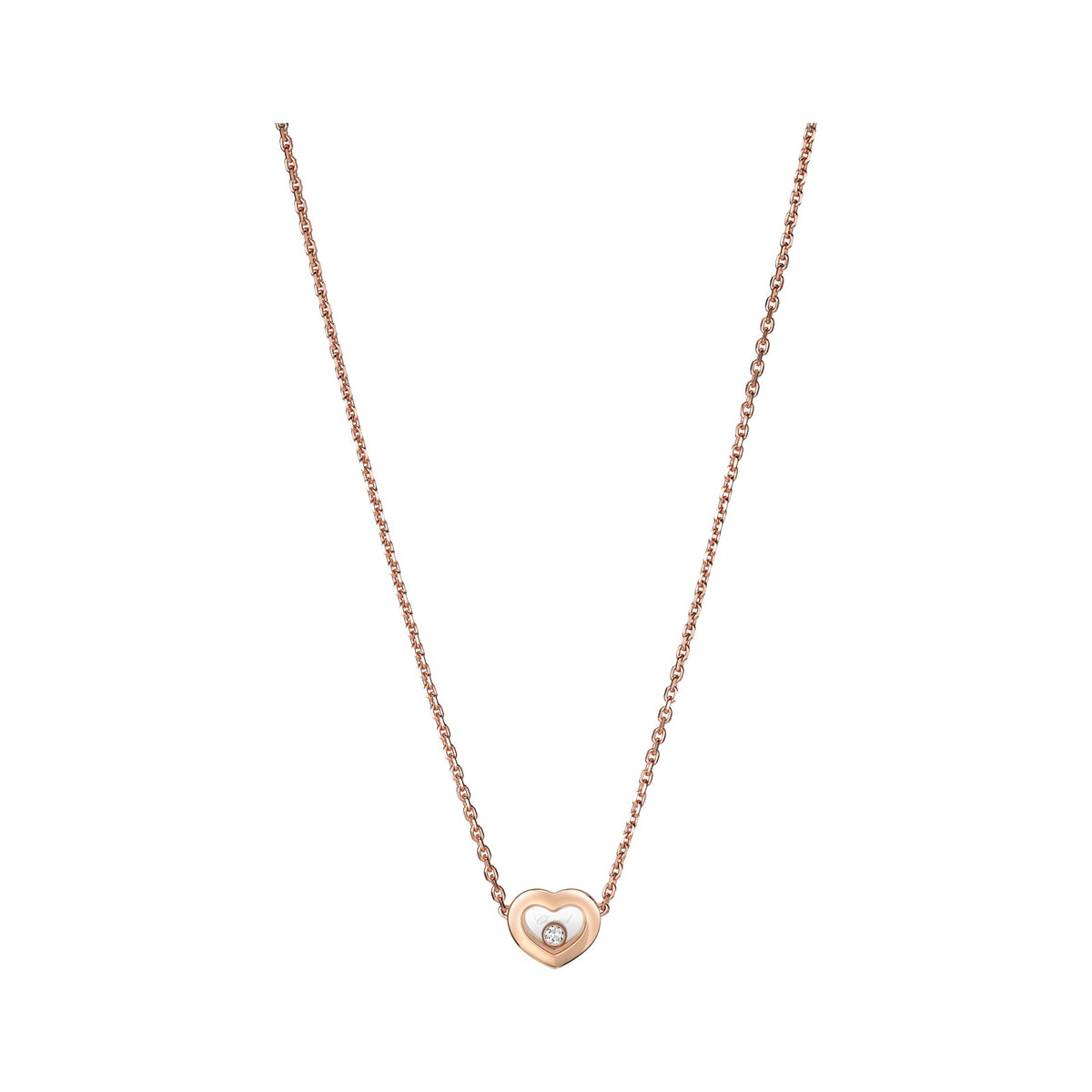 Chopard Happy Diamonds necklace in 18k ethical rose gold with moving diamonds