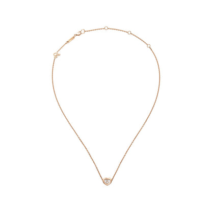 Chopard Happy Diamonds necklace in 18k ethical rose gold with moving diamonds view 3