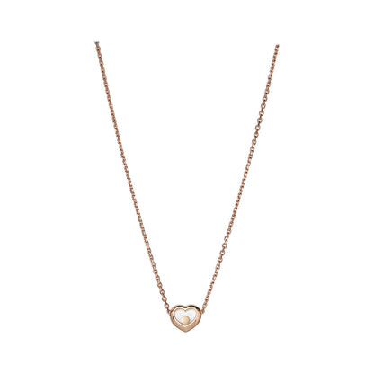 Chopard Happy Diamonds necklace in 18k ethical rose gold with moving diamonds view 4