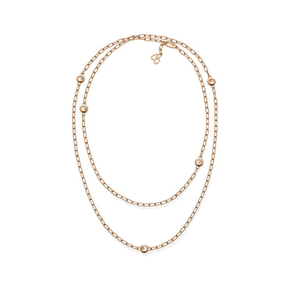 Chopard Happy Diamonds necklace in 18k ethical rose gold with moving diamonds