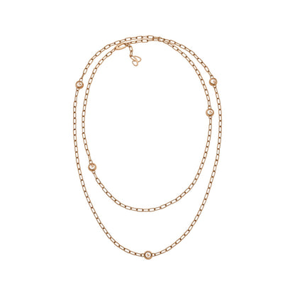 Chopard Happy Diamonds necklace in 18k ethical rose gold with moving diamonds view 3