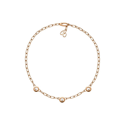 Chopard Happy Diamonds necklace in 18k ethical rose gold with moving diamonds
