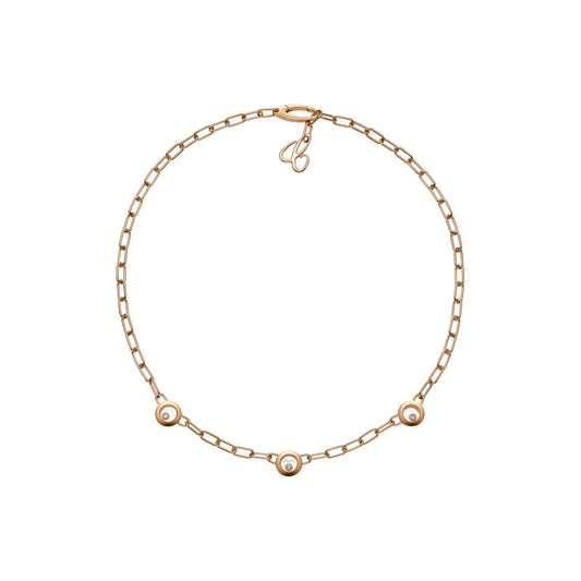 Chopard Happy Diamonds necklace in 18k ethical rose gold with moving diamonds