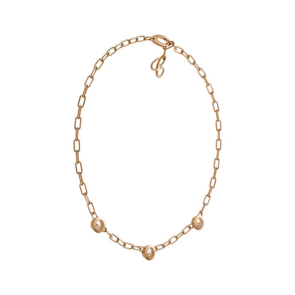 Chopard Happy Diamonds necklace in 18k ethical rose gold with moving diamonds view 2