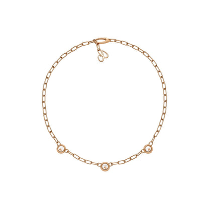 Chopard Happy Diamonds necklace in 18k ethical rose gold with moving diamonds view 3