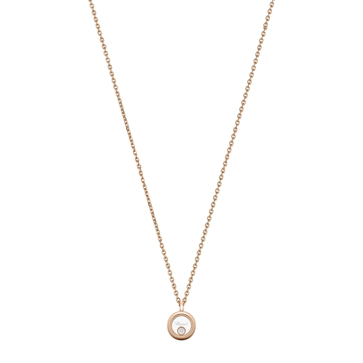 Chopard Happy Diamonds necklace in 18k ethical rose gold with diamonds
