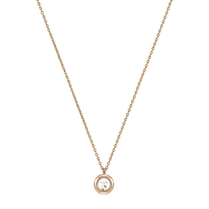 Chopard Happy Diamonds necklace in 18k ethical rose gold with diamonds view 4