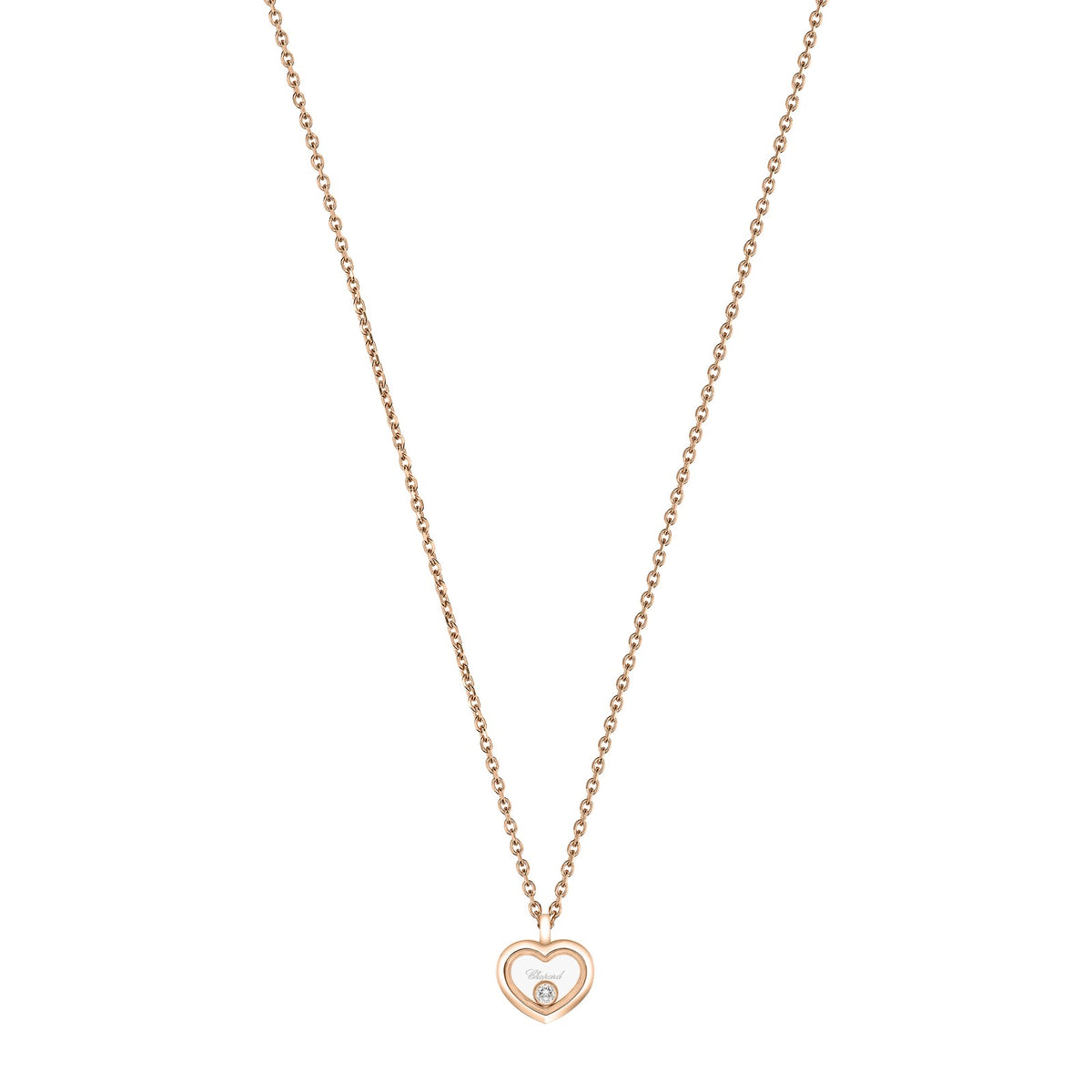 Chopard Happy Diamonds necklace in 18k ethical rose gold with diamonds