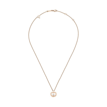 Chopard Happy Diamonds necklace in 18k ethical rose gold with diamonds, view 3