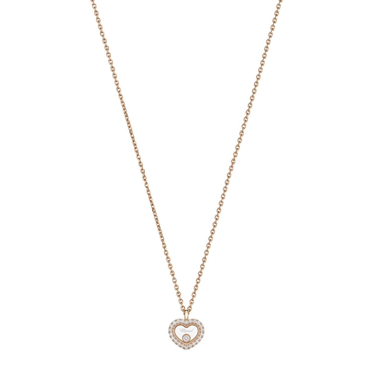 Chopard Happy Diamonds necklace in 18k ethical rose gold with diamonds