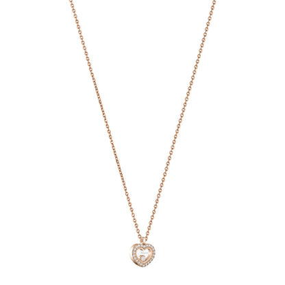 Chopard Happy Diamonds necklace in 18k ethical rose gold with diamonds, view 2