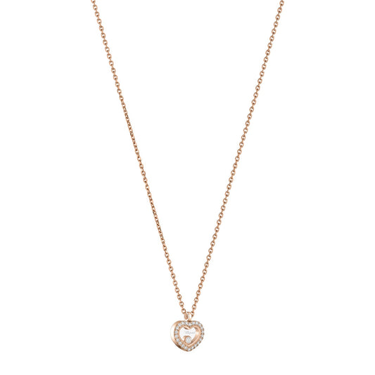 Chopard Happy Diamonds necklace in 18k ethical rose gold with diamonds, view 2