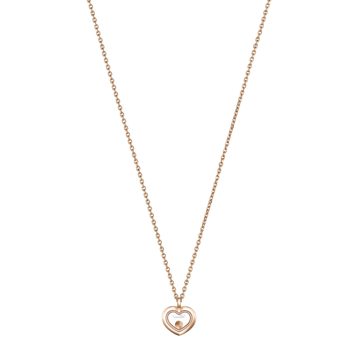 Chopard Happy Diamonds necklace in 18k ethical rose gold with diamonds, view 4