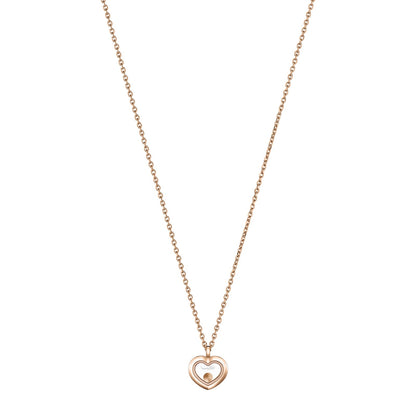 Chopard Happy Diamonds necklace in 18k ethical rose gold with diamonds, view 4