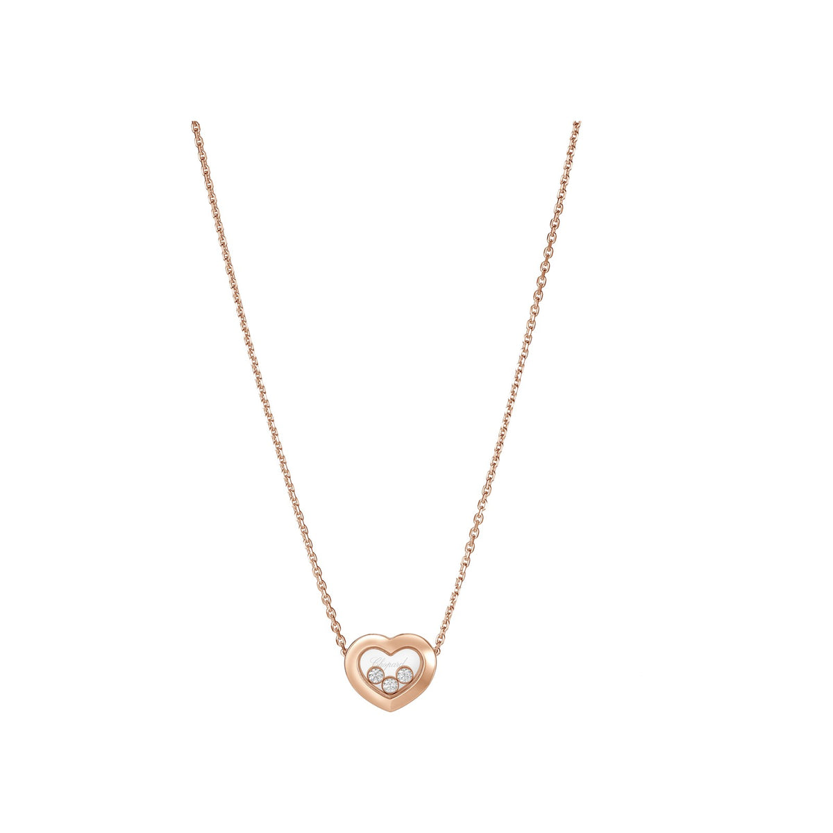 Chopard Happy Diamonds necklace in 18k ethical rose gold with moving diamonds