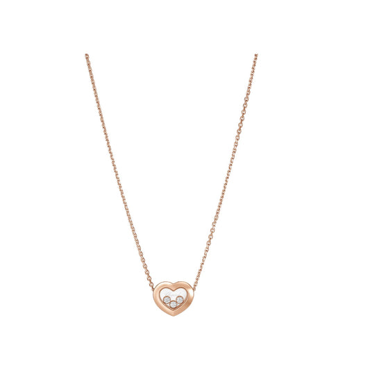 Chopard Happy Diamonds necklace in 18k ethical rose gold with moving diamonds