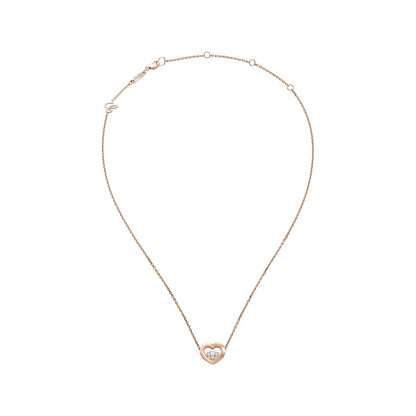 Chopard Happy Diamonds necklace in 18k ethical rose gold with moving diamonds view 3