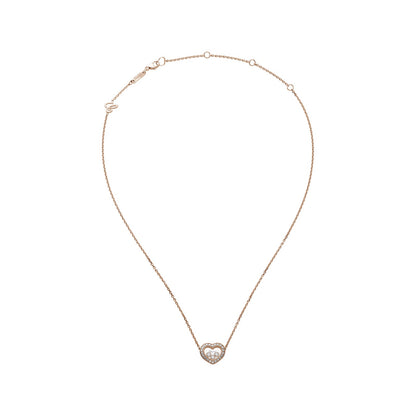 Chopard Happy Diamonds necklace in 18k ethical rose gold with moving diamonds view 3