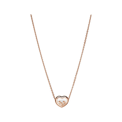 Chopard Happy Diamonds necklace in 18k ethical rose gold with moving diamonds view 4