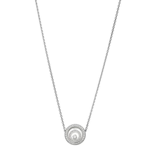 Chopard Happy Diamonds necklace in 18k ethical white gold with moving diamonds